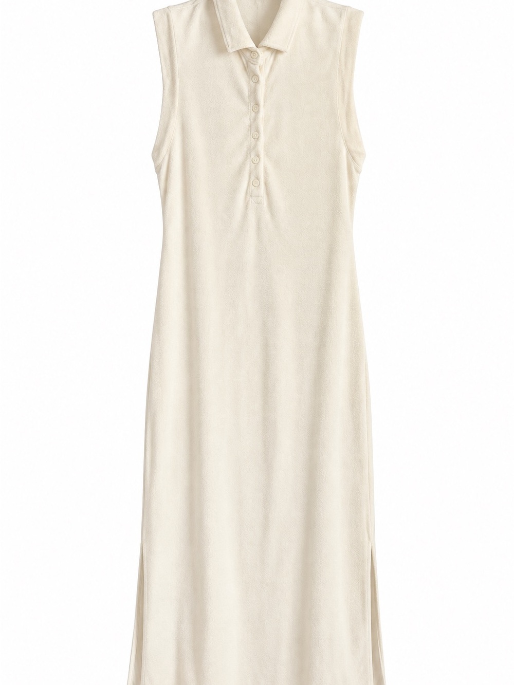 rag & bone Terry Cream Midi Dress with Side Slit